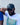 Fitted Black Cap with White Monogram Mikey Yaw