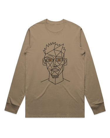 Cubist Brown Eyed Man Long Sleeve Staple T-Shirt