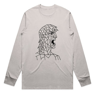Angry Mullet Man Long Sleeve Staple T-Shirt