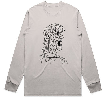 Angry Mullet Man Long Sleeve Staple T-Shirt