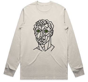 Cubist Green Eyed Man Long Sleeve Staple T-Shirt