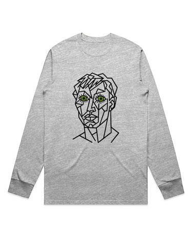 Cubist Green Eyed Man Long Sleeve Staple T-Shirt