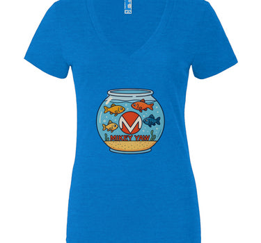 Mikey Yaw Fishbowl Women’s Jersey Deep V-Neck Tee