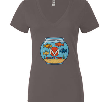 Mikey Yaw Fishbowl Women’s Jersey Deep V-Neck Tee