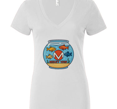 Mikey Yaw Fishbowl Women’s Jersey Deep V-Neck Tee