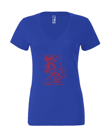 Cubist Skater Women’s Jersey Deep V-Neck Tee