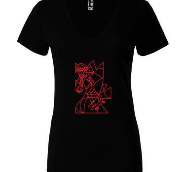 Cubist Skater Women’s Jersey Deep V-Neck Tee