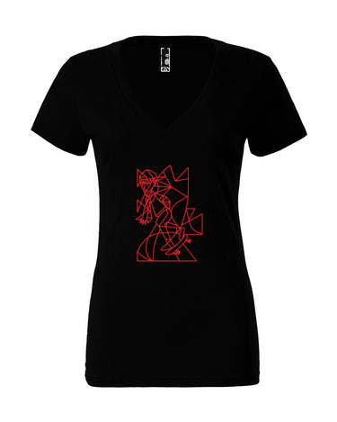 Cubist Skater Women’s Jersey Deep V-Neck Tee