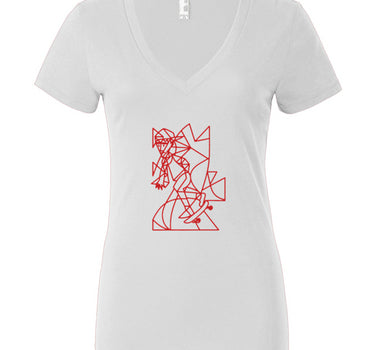 Cubist Skater Women’s Jersey Deep V-Neck Tee