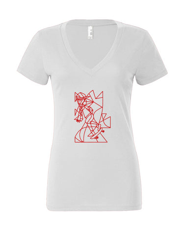 Cubist Skater Women’s Jersey Deep V-Neck Tee