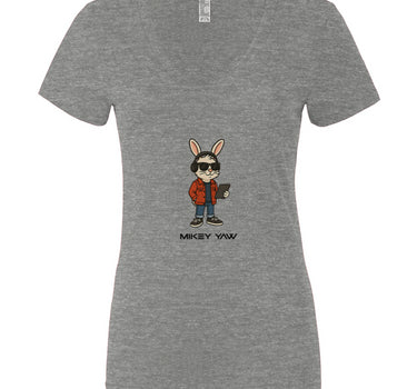 Dope Bunny Women’s Jersey Deep V-Neck Tee