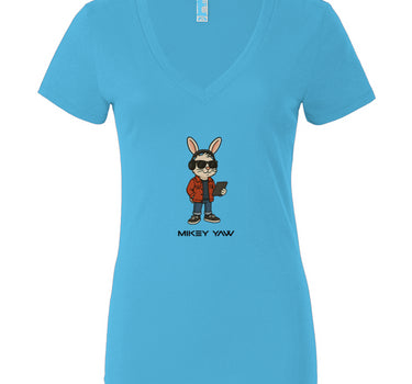 Dope Bunny Women’s Jersey Deep V-Neck Tee