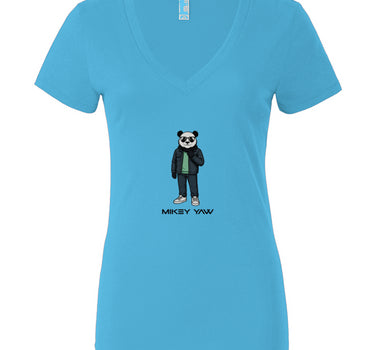 Cool Panda Women’s Jersey Deep V-Neck Tee