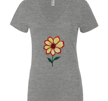 Bleeding Flower Women’s Jersey Deep V-Neck Tee