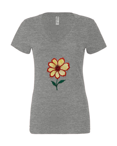 Bleeding Flower Women’s Jersey Deep V-Neck Tee