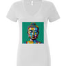 Stained Glass Buddha Women’s Jersey Deep V-Neck Tee