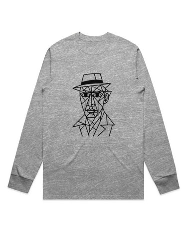 Cubist Man Wearing a Fedora Long Sleeve Staple T-Shirt