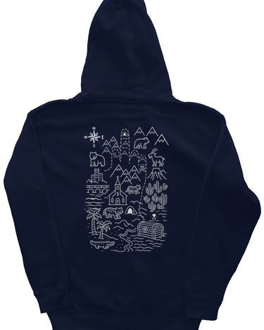 Treasure Map Zipper Hoodie