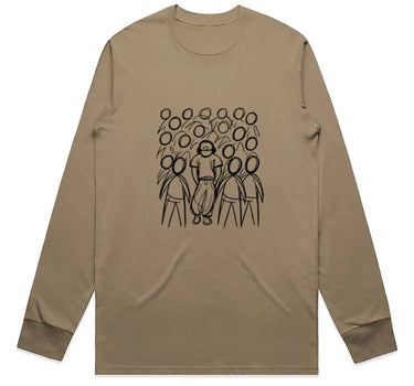 Abstract Figure Walking in NYC Crowd Long Sleeve Staple T-Shirt