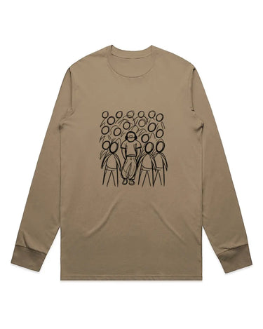 Abstract Figure Walking in NYC Crowd Long Sleeve Staple T-Shirt