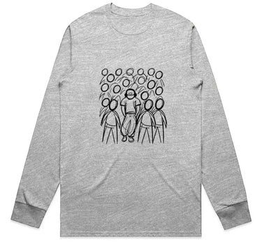 Abstract Figure Walking in NYC Crowd Long Sleeve Staple T-Shirt