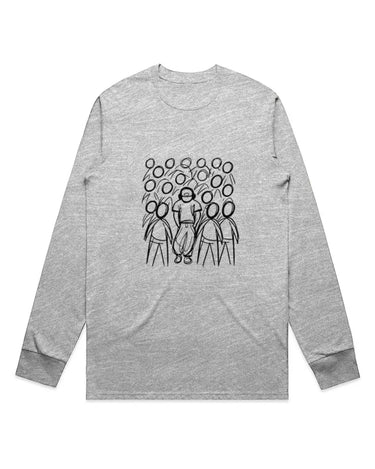 Abstract Figure Walking in NYC Crowd Long Sleeve Staple T-Shirt