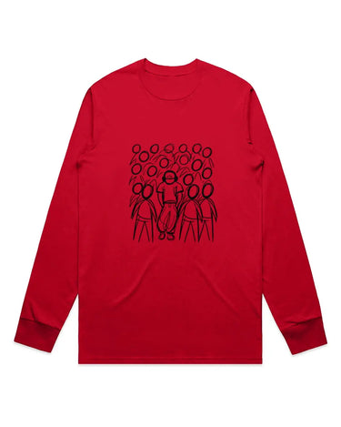 Abstract Figure Walking in NYC Crowd Long Sleeve Staple T-Shirt