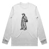 Abstract Figure with Messenger Bag Scribble Drawing Long Sleeve T-Shirt