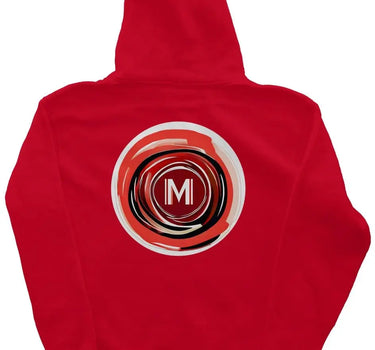 Abstract M Red Zipper Hoodie - Mikey Yaw