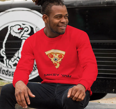 Alien Pizza Premium Heavyweight Non-Hooded Sweatshirt Apliiq