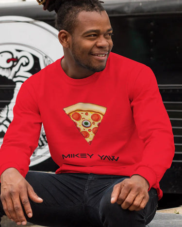 Alien Pizza Premium Heavyweight Non-Hooded Sweatshirt Apliiq