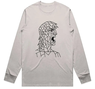 Angry Mullet Man Long Sleeve Staple T-Shirt