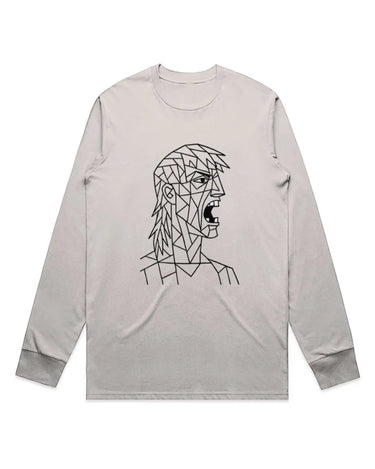 Angry Mullet Man Long Sleeve Staple T-Shirt