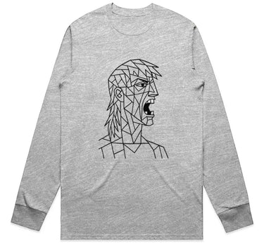 Angry Mullet Man Long Sleeve Staple T-Shirt