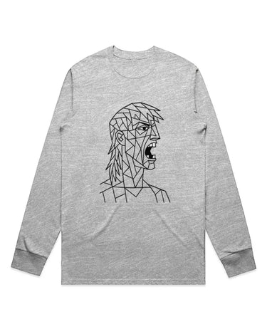 Angry Mullet Man Long Sleeve Staple T-Shirt