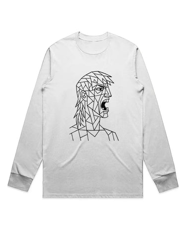 Angry Mullet Man Long Sleeve Staple T-Shirt