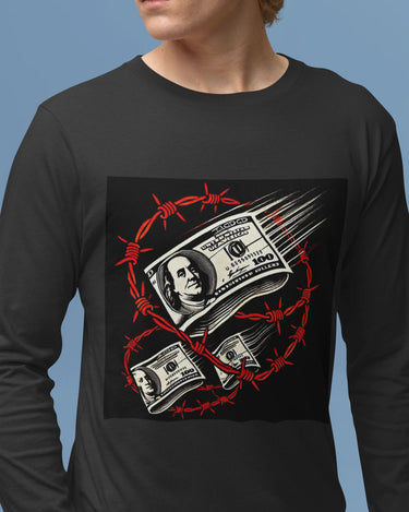 Barbed Wire Money Long Sleeve T-Shirt Mikey Yaw