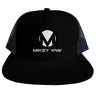 Black Trucker Mesh Hat with White Monogram Apliiq