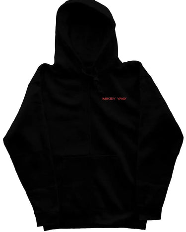 Black Zipper Hoodie with Red Artwork - Mikey Yaw