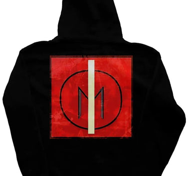 Black Zipper Hoodie with Red Artwork - Mikey Yaw