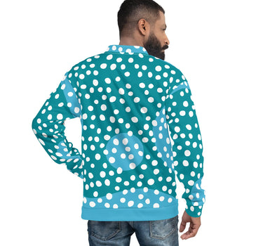 Blue Abstract Unisex Bomber Jacket Mikey Yaw