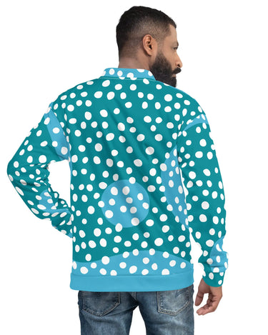 Blue Abstract Unisex Bomber Jacket Mikey Yaw