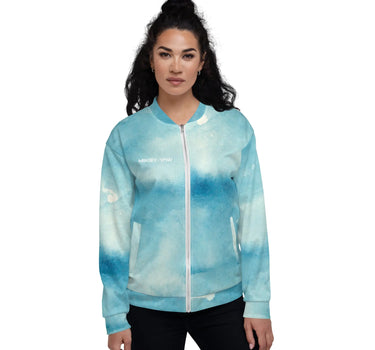 Blue Watercolor Unisex Bomber Jacket Mikey Yaw