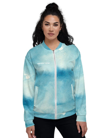 Blue Watercolor Unisex Bomber Jacket Mikey Yaw