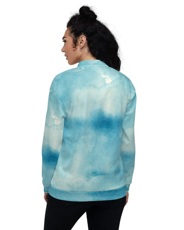 Blue Watercolor Unisex Bomber Jacket Mikey Yaw