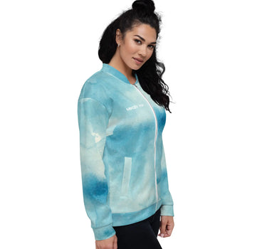 Blue Watercolor Unisex Bomber Jacket Mikey Yaw