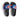 Blue and Pink Abstract Design with Monogram Men’s slides Mikey Yaw