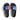 Blue and Pink Abstract Design with Monogram Men’s slides Mikey Yaw