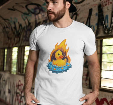 Boiling Rubber Ducky Short Sleeve Staple T-Shirt Apliiq