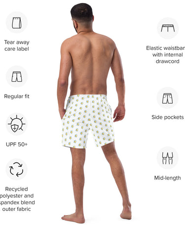 Bolted Flower Men's Swim Trunks - Mikey Yaw